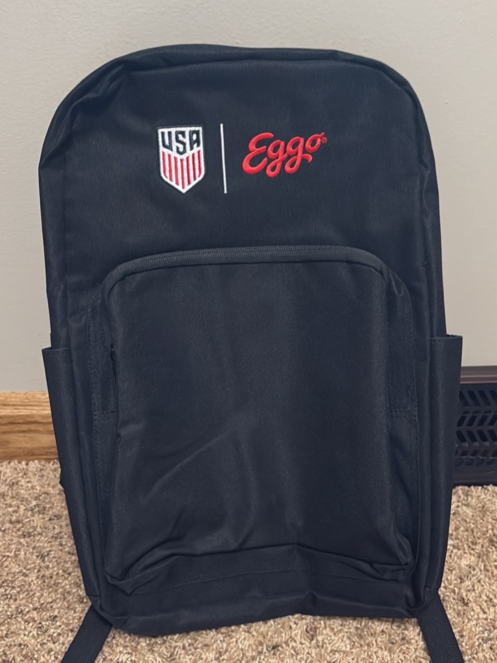 USA Embroidered Black Men's Backpack